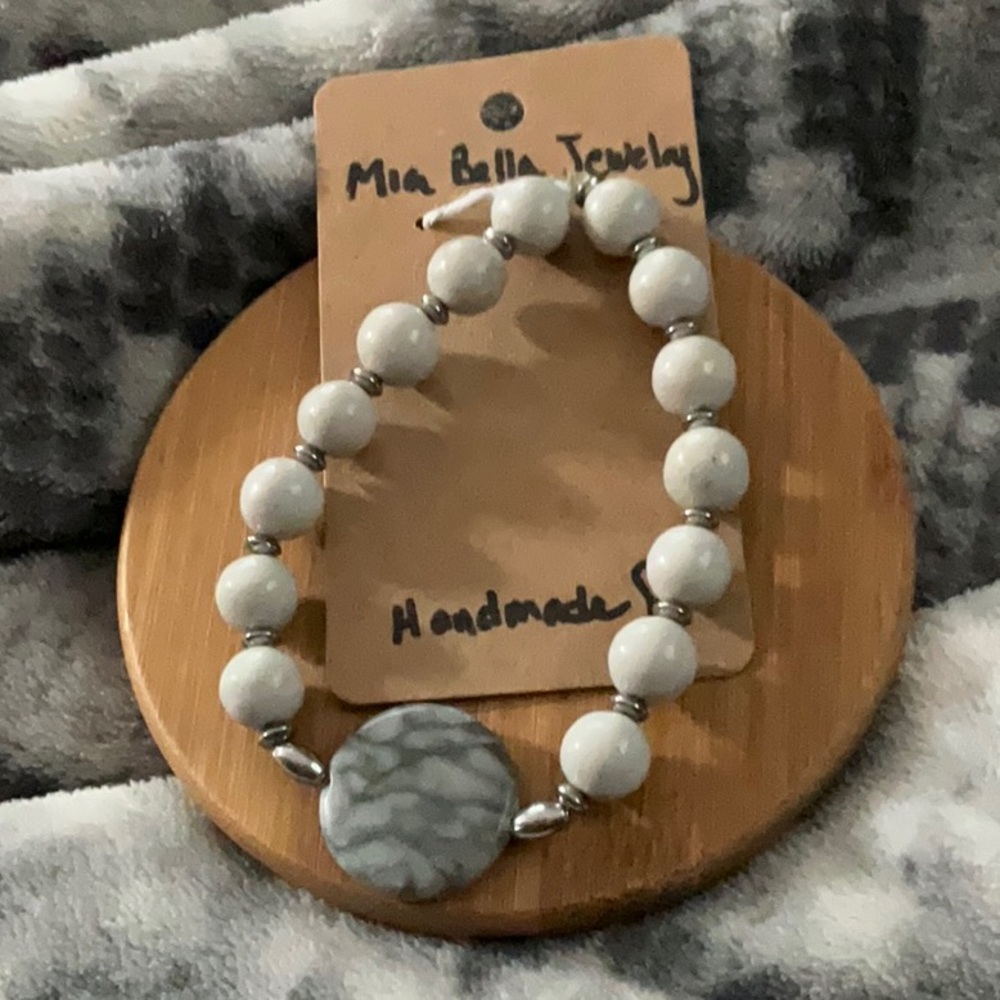 Stretch Bracelet Genuine Natural Marble Stones 8”